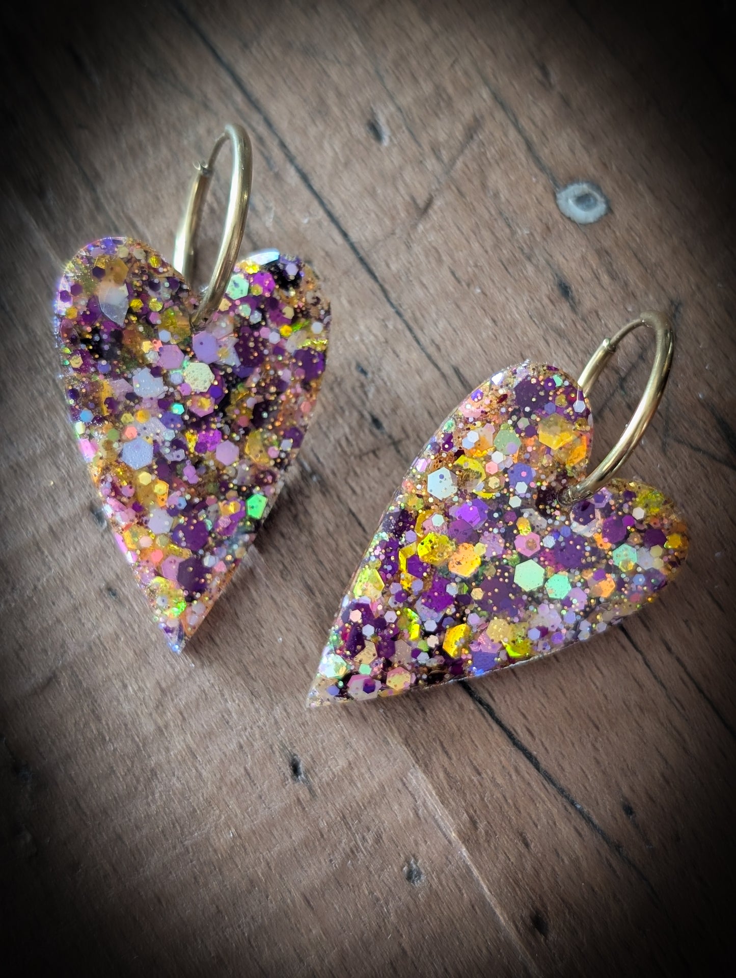 BO Heart 4cm Réversible Purple/Gold