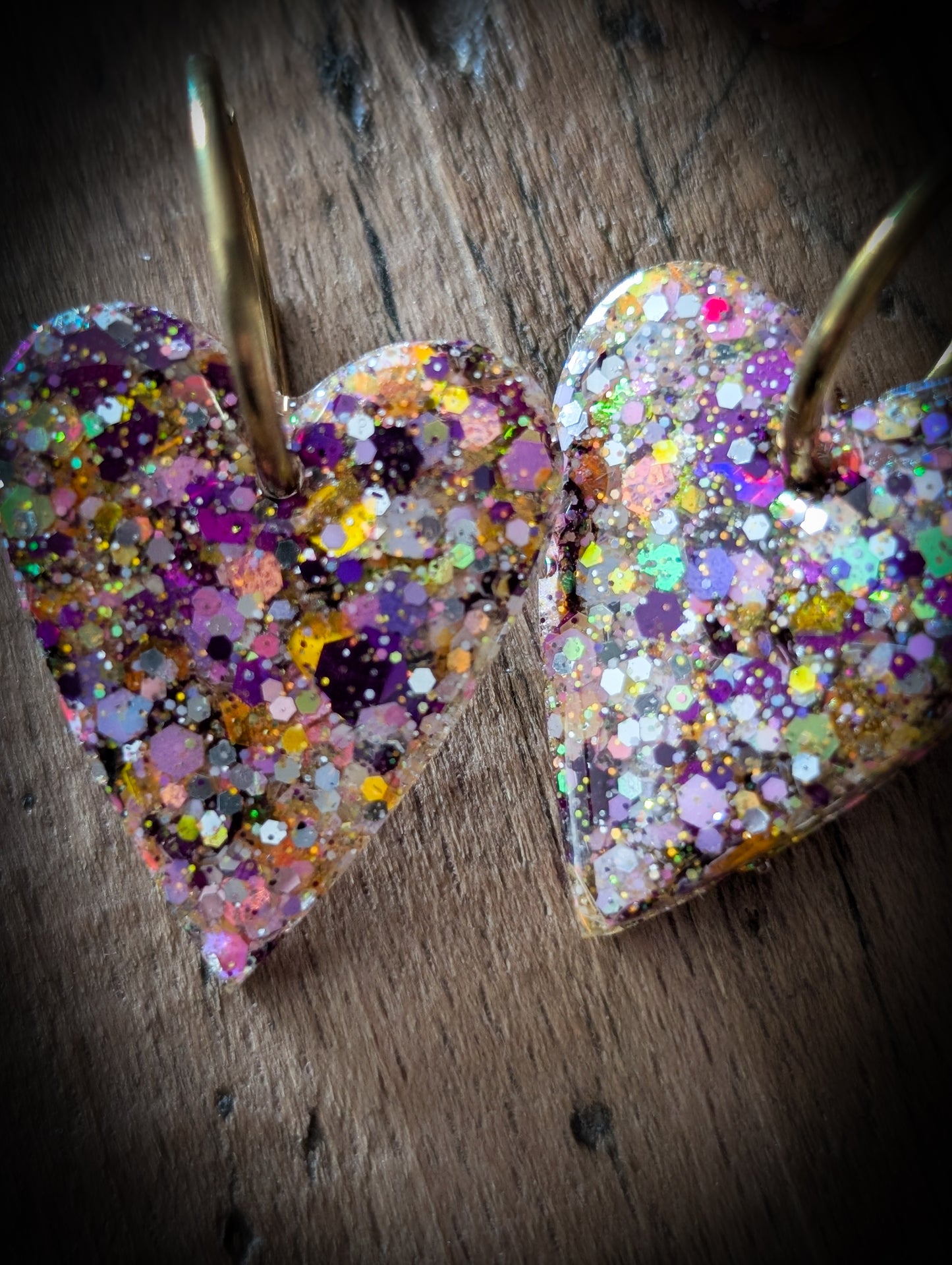 BO Heart 3cm Full Glitters Purple