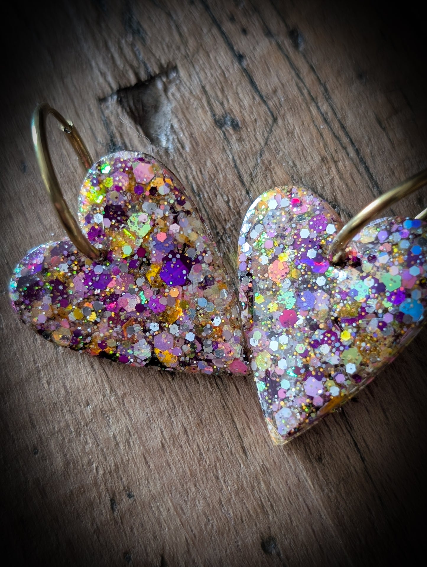 BO Heart 3cm Full Glitters Purple