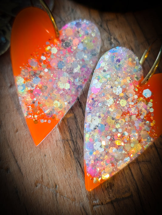 BO Big Heart 5cm Orange Fluo