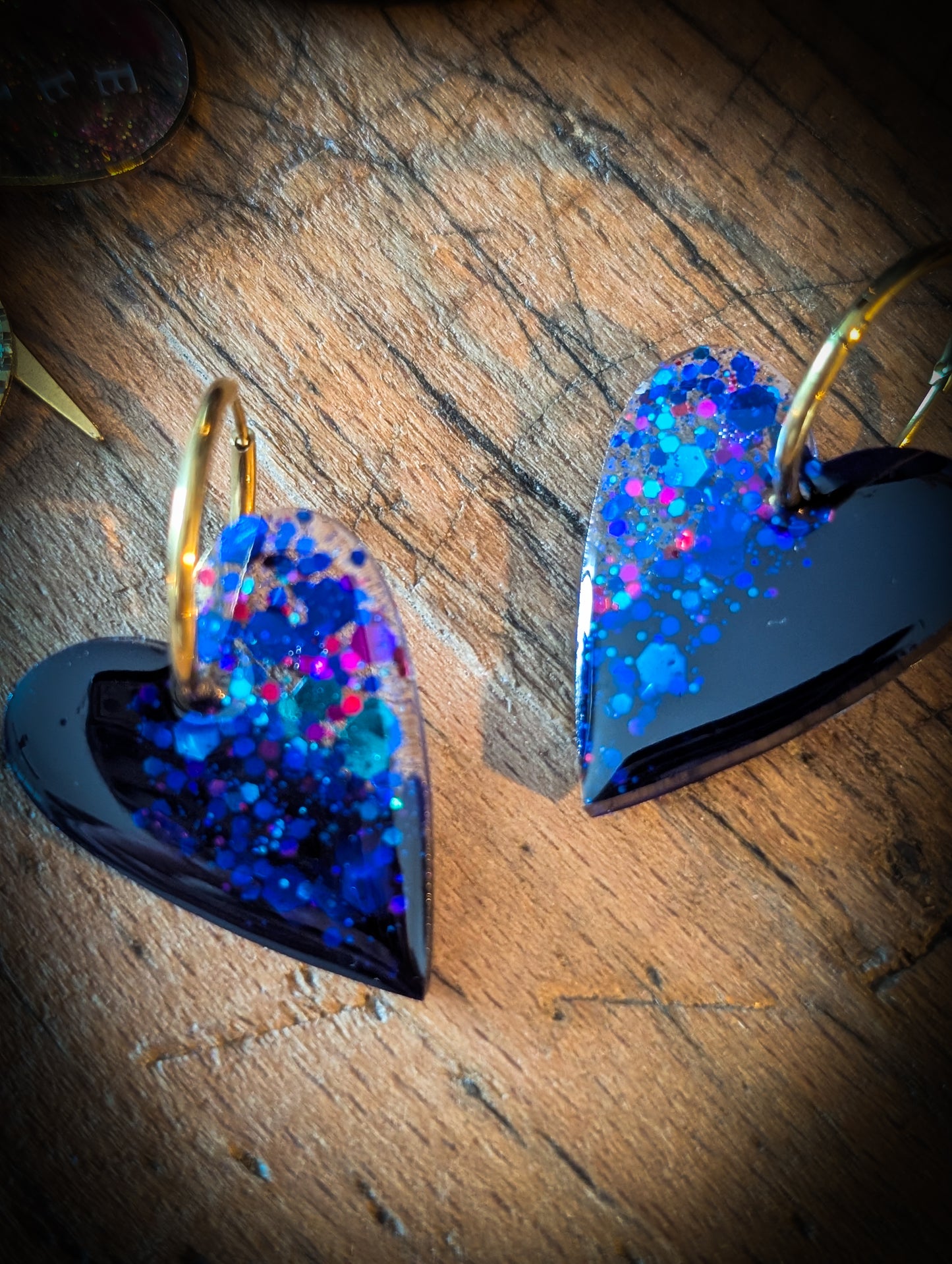 BO Heart 3cm Blue Glitters