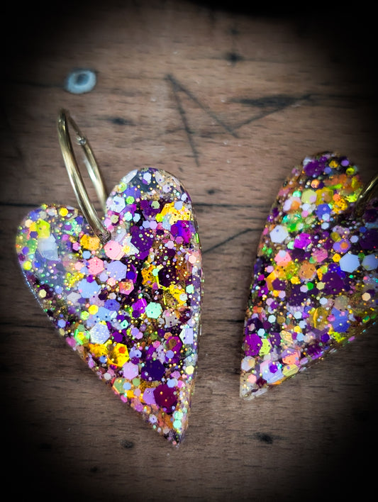 BO Heart 4cm Réversible Purple/Gold